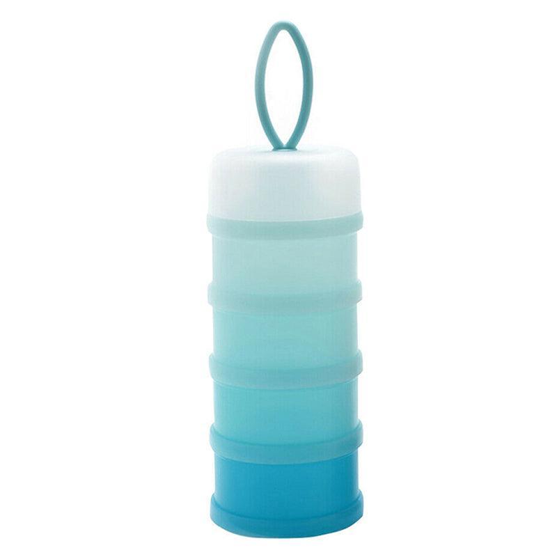 4-Layer Milk Powder Dispenser Bottle Container Food Storage Box Portable Stackable - Blue