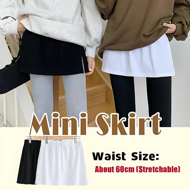 Fashion Hack Mini Skirt Shirt Extenders Adjustable Layering Fake Top Lower-Sweep - Black