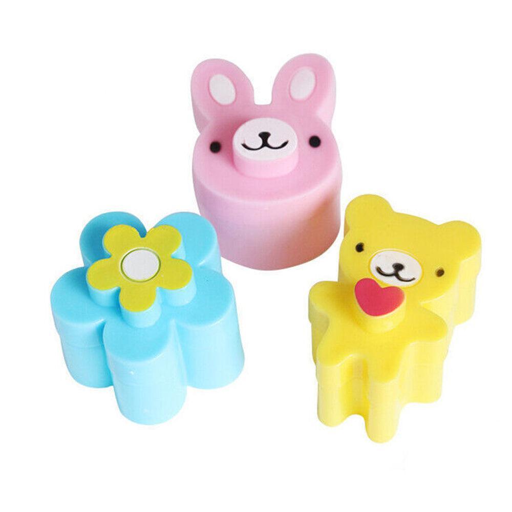 3PCS Sandwich Cutter Set Rabbit Bear Flower Bread Mold for Bento Lunch Cake Cookies