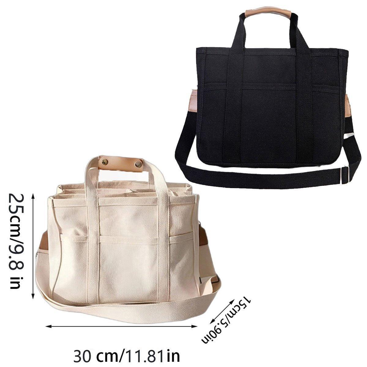 Stylish Multifunctional Mummy Bag Canvas Shoulder Crossbody Handheld Tote Beige