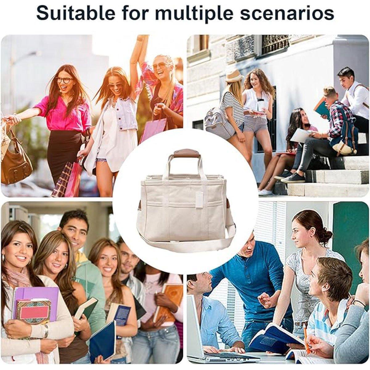Stylish Multifunctional Mummy Bag Canvas Shoulder Crossbody Handheld Tote Beige