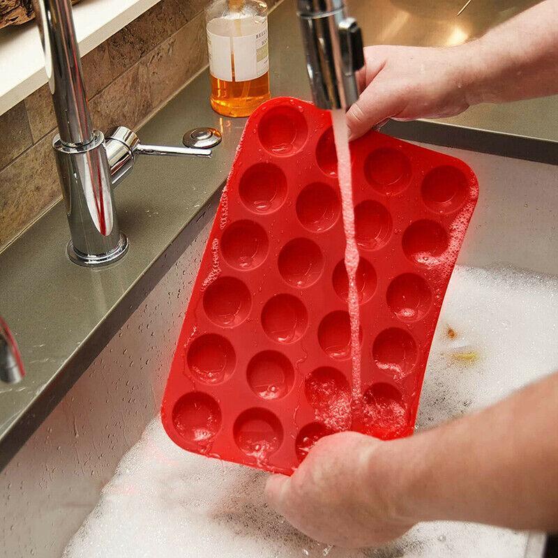 24 Cavity Pan Tray Silicone Mini Cupcake Cookie Baking Mold Au - Blue