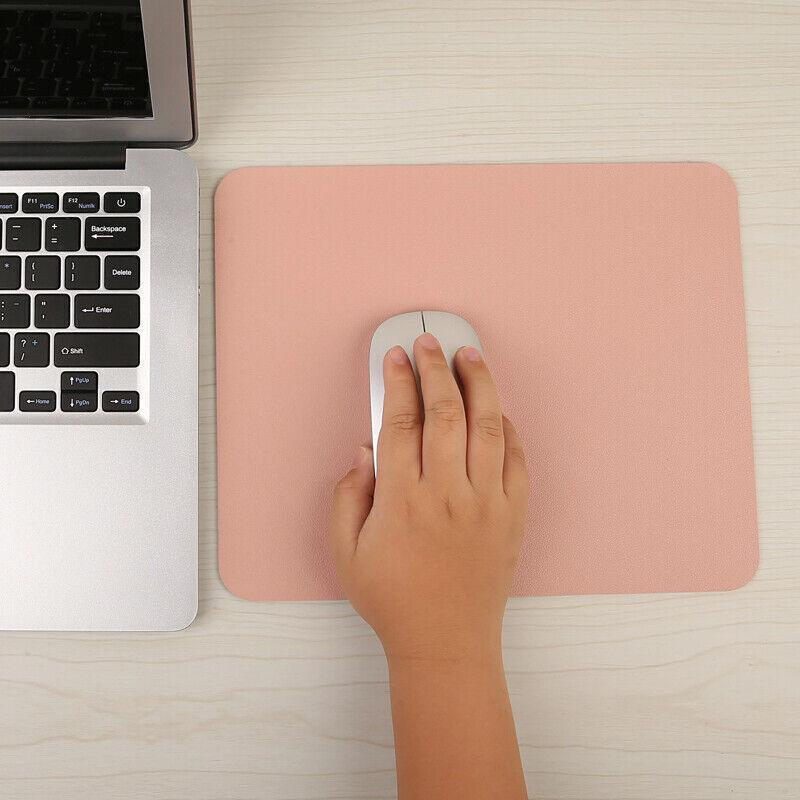 Leather Mouse Pad 30x25.5cm Waterproof Gaming Desk Mat Anti Slip Rubber Mousepad - Dark Blue