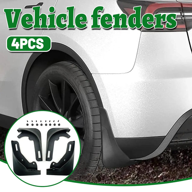 4PCS Universal Soft Rubber Fender Flares Wheel Arch Guard No Drill Car