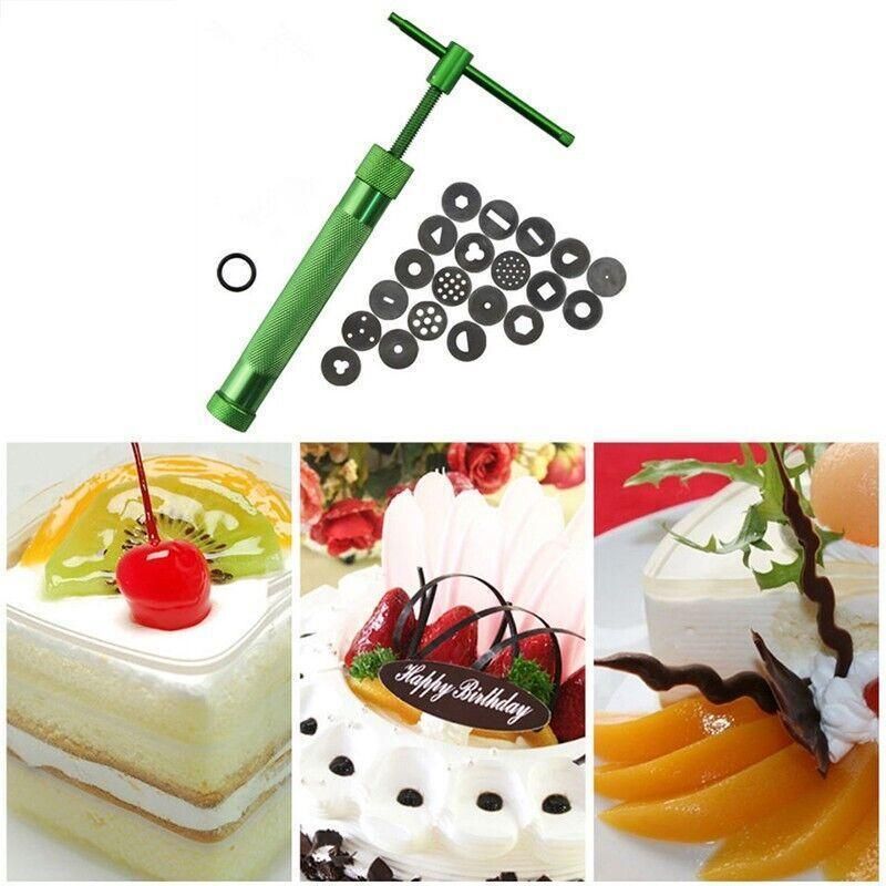 Polymer Clay Gun Extruder Sculpey Sculpting Tool with 20 Discs Cake Tool Craft