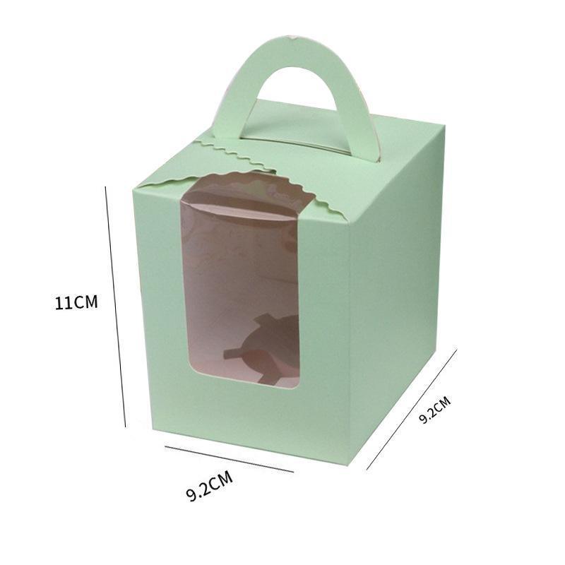 50 Pack Premium Cupcake Boxes w/Window Thickened Cardboard Muffin Holders Blue