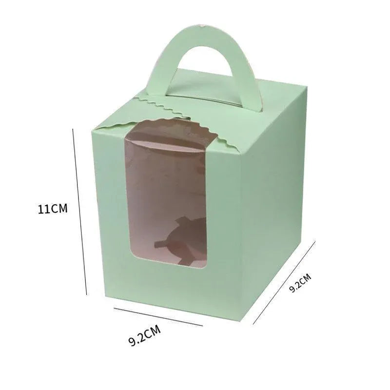 50 Pack Premium Cupcake Boxes w/Window Thickened Cardboard Muffin Holders Pink