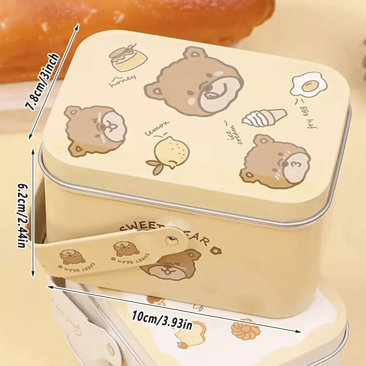 10PCS Cookie Tin Box Metal Biscuit Candy Dragon Year Baking Bread Bear bump