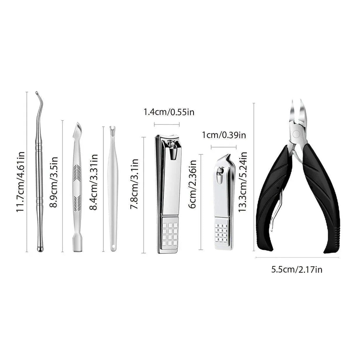 Professional Nail Clippers Set Manicure Pedicure Kit Stainless Steel Tools