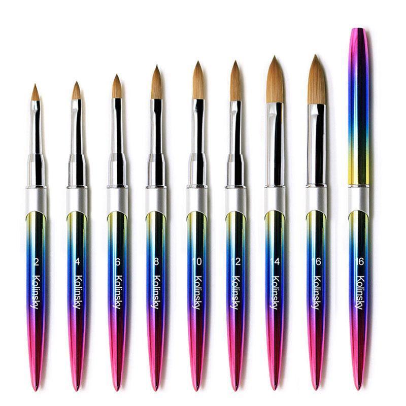Kolinsky Acrylic Nail Art Brush Manicure Powder Professional Tools Size 2-18 - 6#