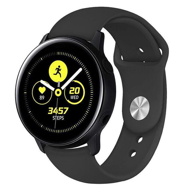 Silicone Watch Band 22mm Strap Replacement Wristband Soft Adjustable 228mm - Black