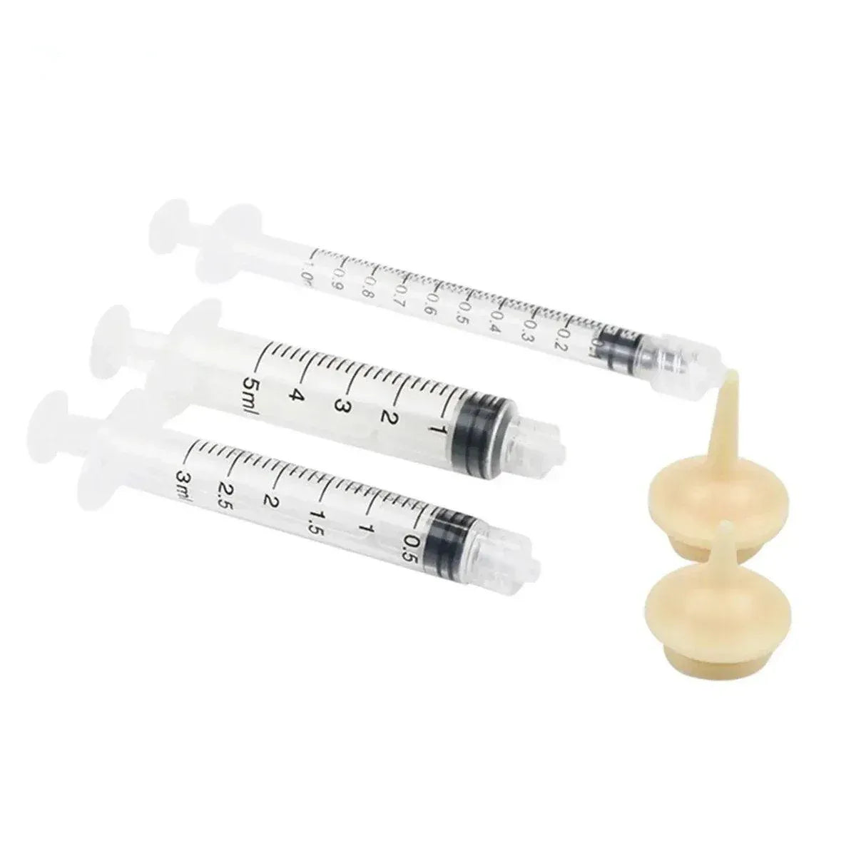 Kitten Puppy Pet Feeding Syringe Feeder Cat Dog Nursing Bottle with Pacifier - S-5PCS