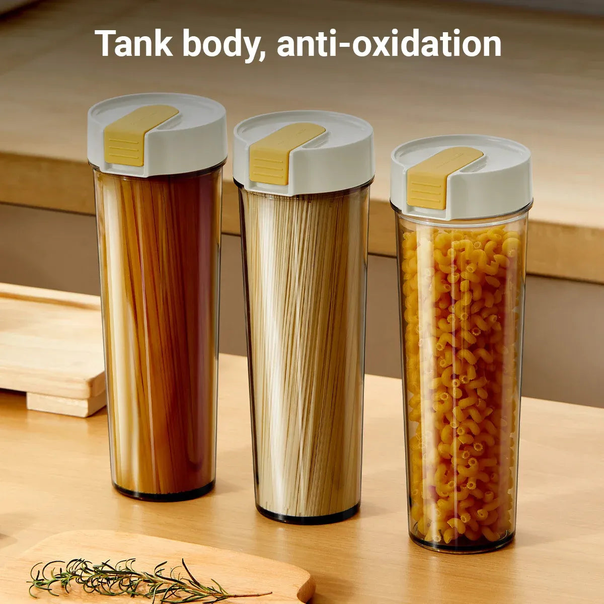 Noodle Storage Box Storage Storage Cylinder Kitchen Noodle Container Airtight - White