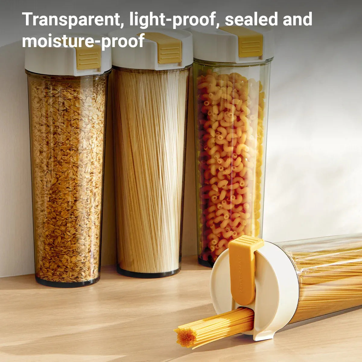 Noodle Storage Box Storage Storage Cylinder Kitchen Noodle Container Airtight - White