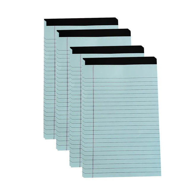 4PCS Tearable Lined Notepad Simple Design Colourful Memo Pad Notebook - Blue