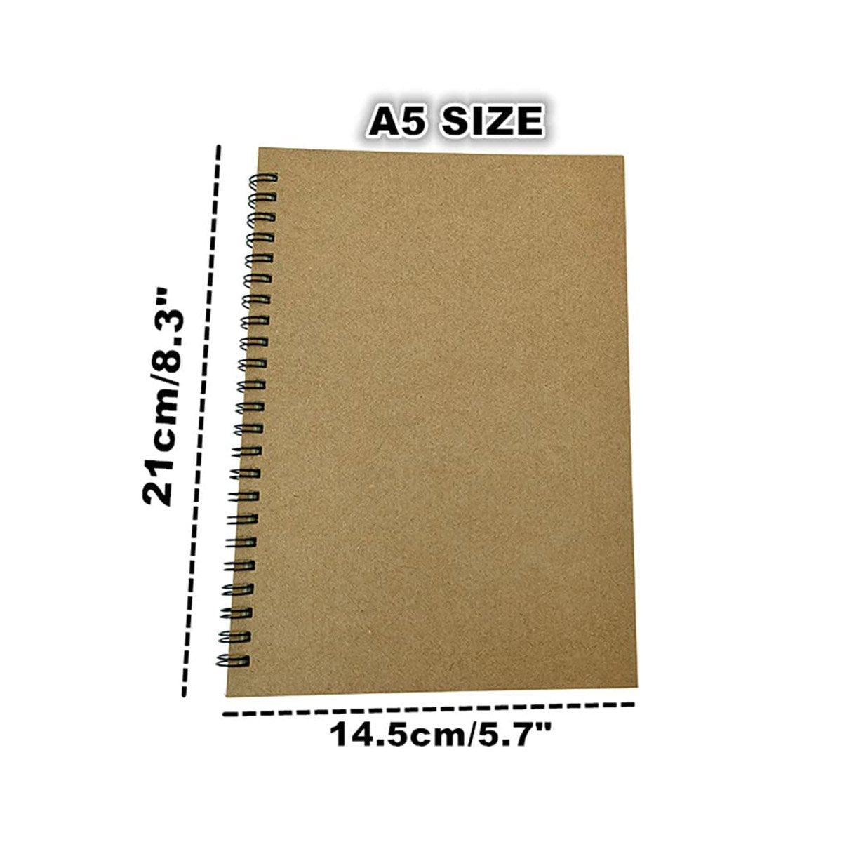 6pcs A5 Spiral Notebook Homework Exercise Book Durable Notepad for School Office