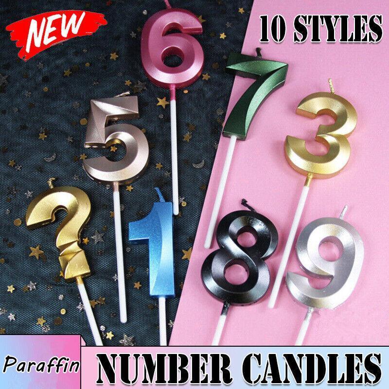 Classic Number Candles Individually Packed With Stand Birthday Make Up Ur Number Rose Gold - Number 2