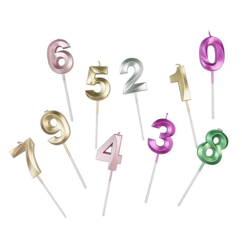 Classic Number Candles Individually Packed With Stand Birthday Make Up Ur Number Rose Gold - Number 8