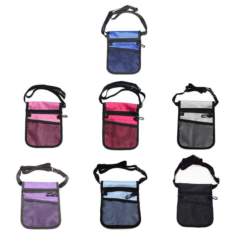Nurse Pouch Waist Bag Medical Tool Organizer Pocket Belt with Keyring - Light Blue