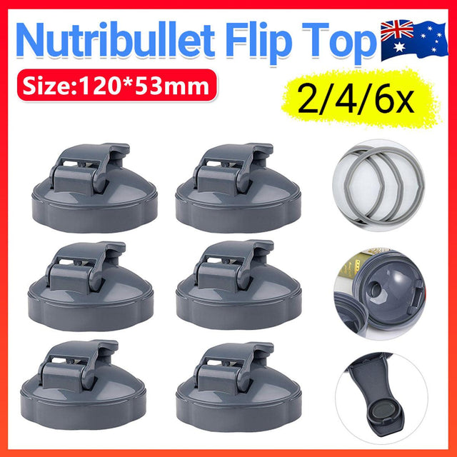 2 6X For Nutribullet Flip Top Fresh Lid All 600 & 900 Model Nutri Cups Au 2PCS