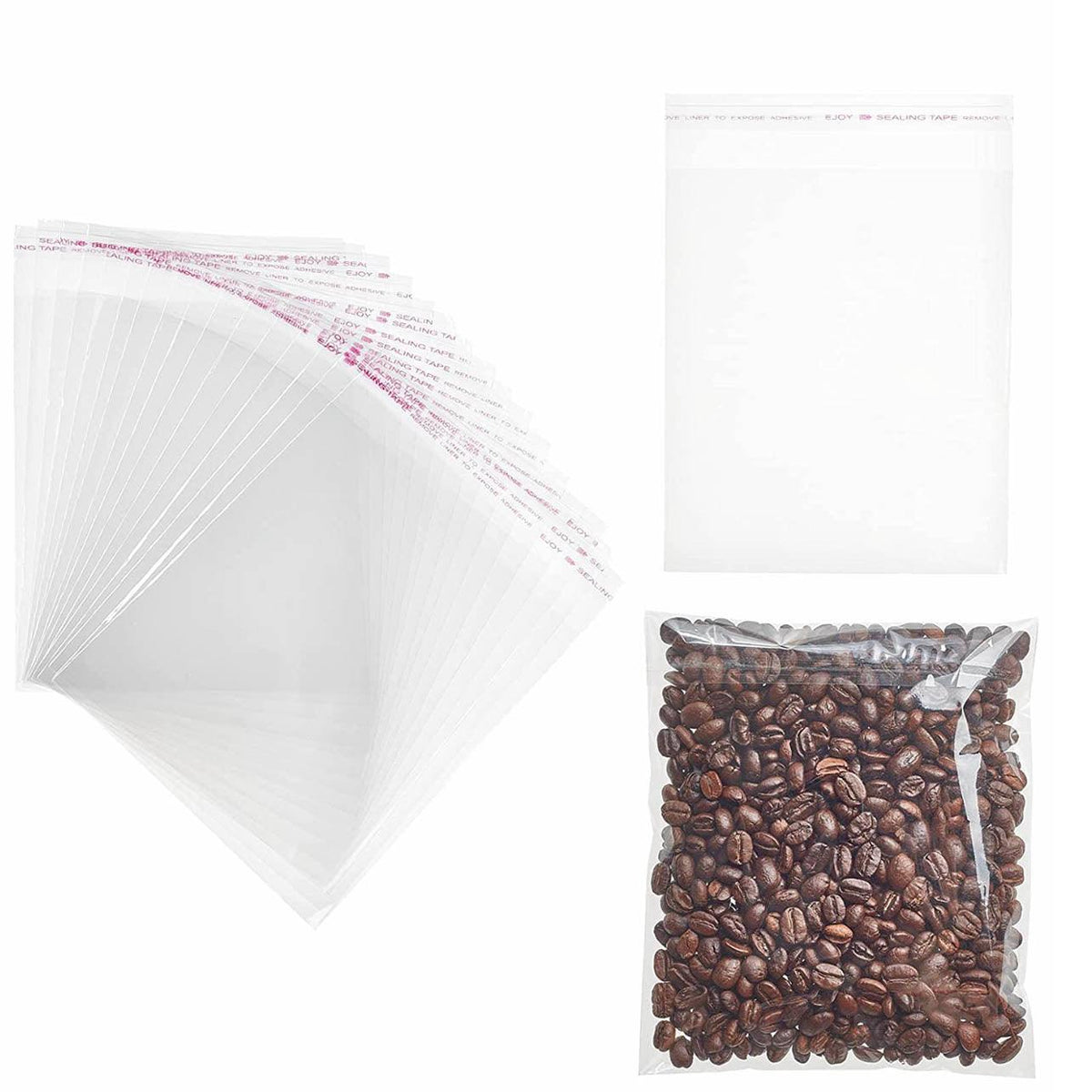 100Pcs Self-Adhesive Clear Opp Cellophane Bags with Air Hole - 28*38+4cm