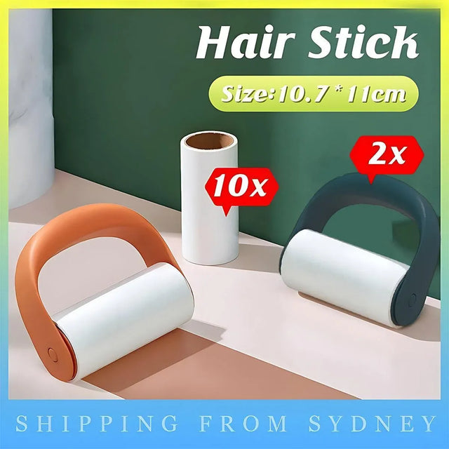 Reusable Washable Lint Roller Sticky Lint Roller - Orange+Blue+10X Refills Rolls