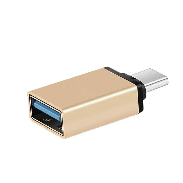 USB Type-C to USB 3.0 Adapter OTG Converter for Phone Tablet Laptop - Gold