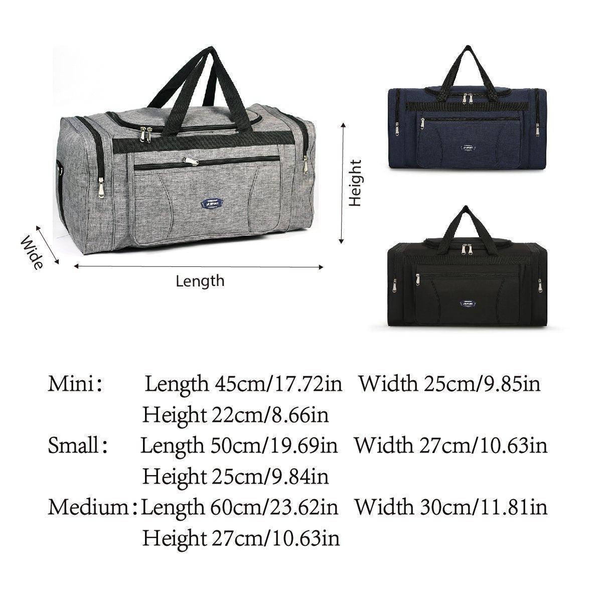 Large Capacity Waterproof Travel Luggage Bag Lightweight Foldable Handbag - Medium-Grey
