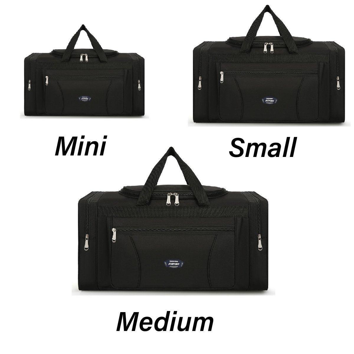 Large Capacity Waterproof Travel Luggage Bag Lightweight Foldable Handbag - Medium-Grey