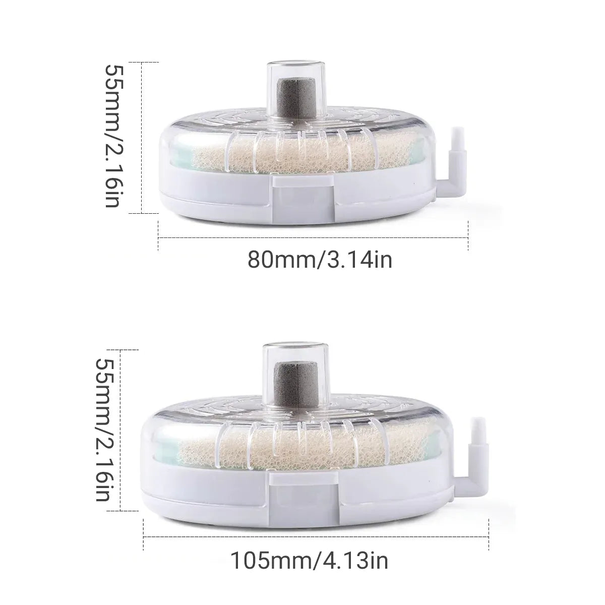 Aquarium Filter Special Mini Small Tank Filter Circle for Freshwater or Marine - 10cm Replacement Cotton*5