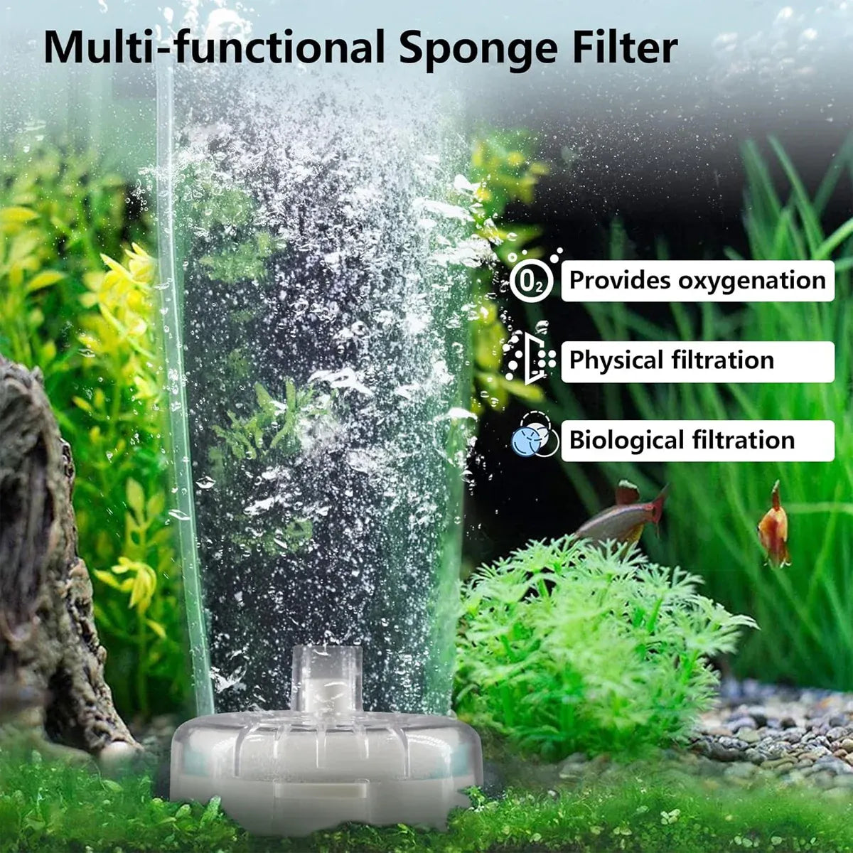 Aquarium Filter Special Mini Small Tank Filter Circle for Freshwater or Marine - 10cm Replacement Cotton*5