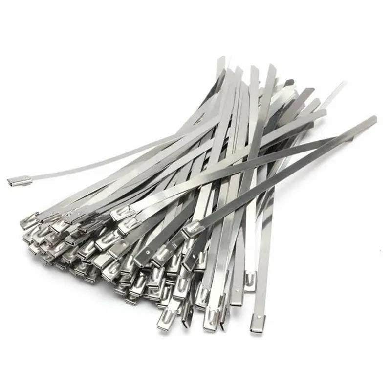 100x Stainless Steel Cable Ties SS304 Marine Grade Zip Strap Locking Wrap 100-800mm - 7.9*500mm