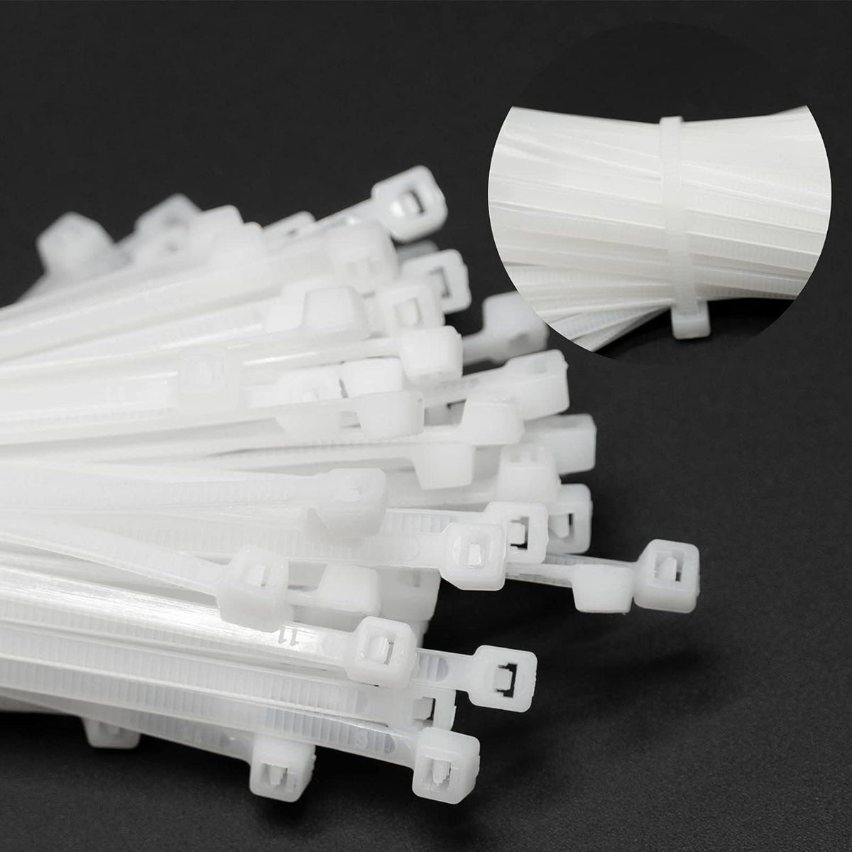100X Cable Ties Zip Ties Nylon UV Stabilised Bulk White Cable Ties - 10*500mm White