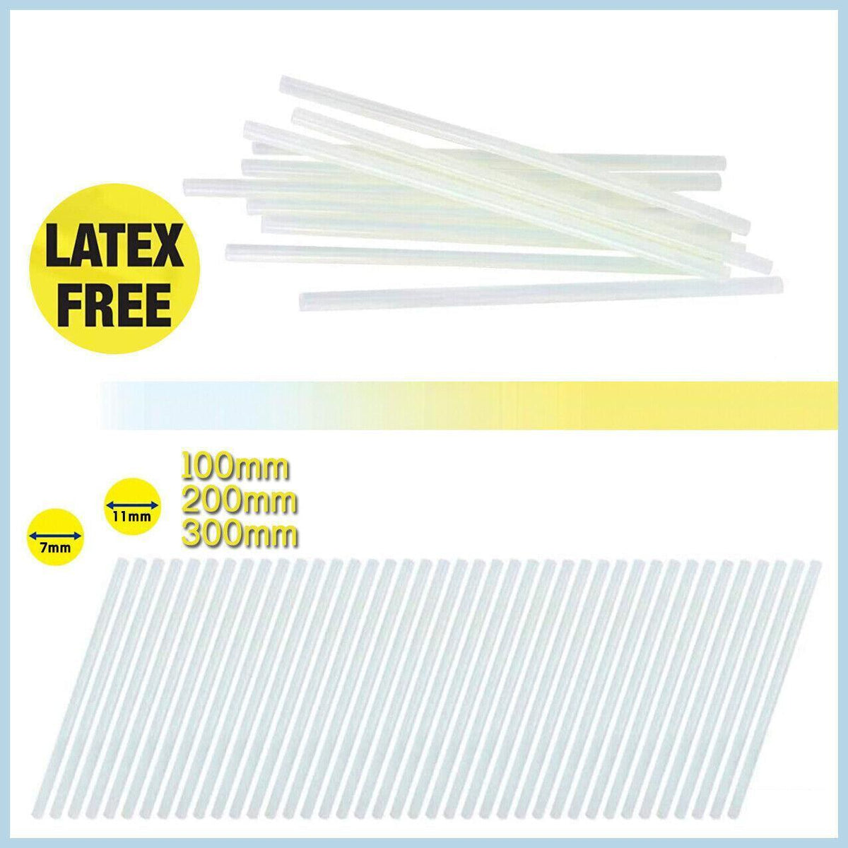 Clear Hot Melt Glue Sticks Adhesive Craft Stick for DIY Glue Tool 7mm 11mm - 11mm x 200mm 50pcs