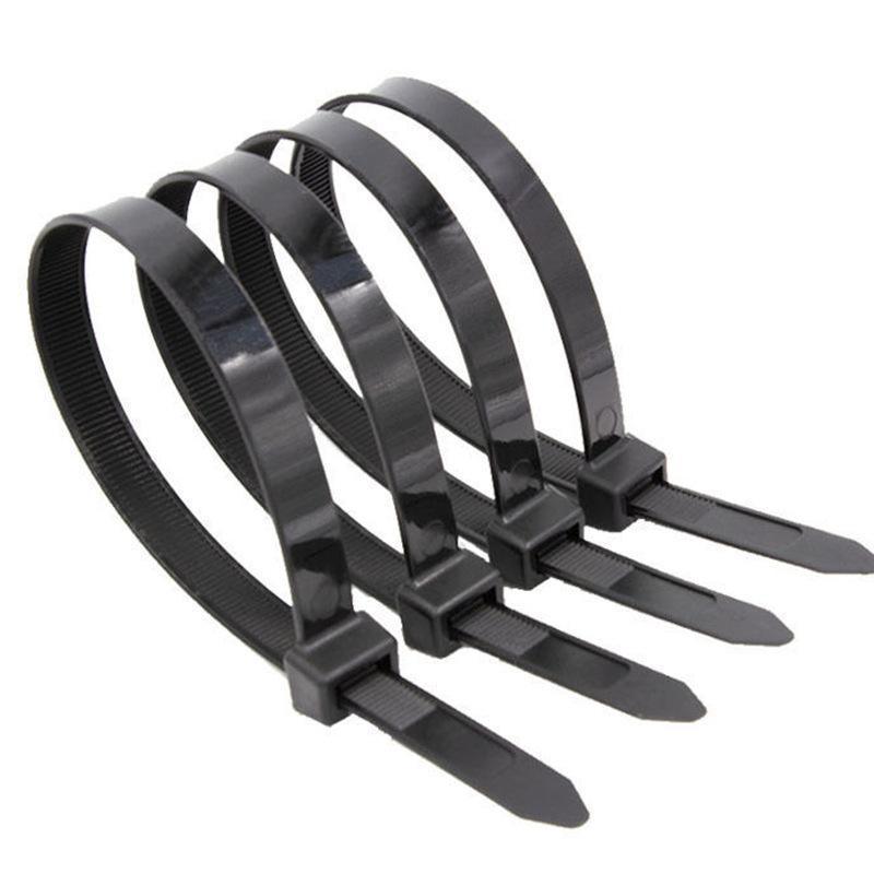 250X Cable Ties Zip Ties Nylon UV Stabilised Black Cable Tie - 4.8*350mm