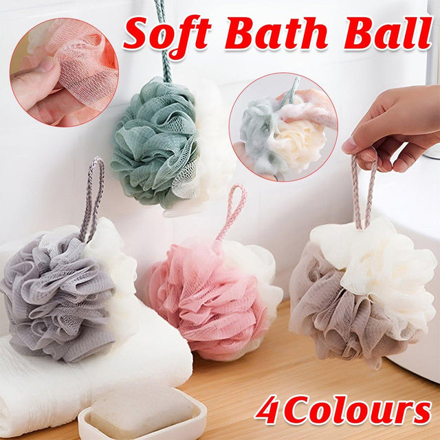 Bath Ball Mermaid Loofah Bath Puff Soft Ball Body Exfoliate Wash Shower - Pink