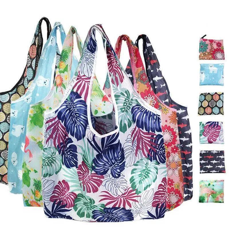 Reusable Foldable Light Waterproof Shopping Bags Carry bag Grocery Big - B-26
