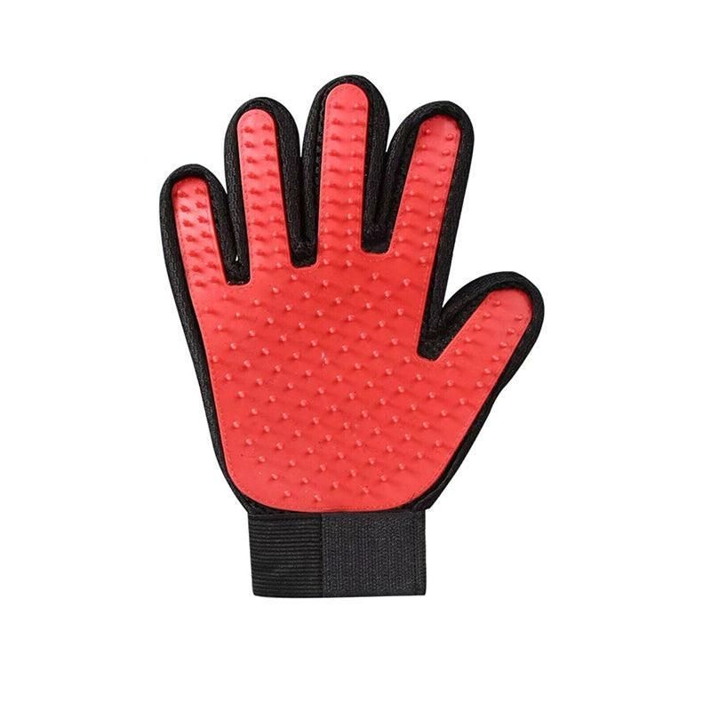 Pet Dog Cat Massage Hair Removal Grooming Comb Touch Cleaning Brush Magic Glove - Red Right Hand