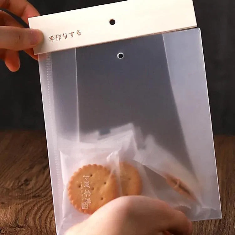50pcs Transparent Snack Bags Biscuit Candy Bags Resealable Food Packaging - Red