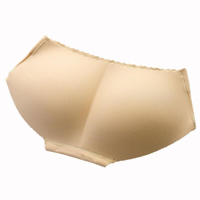 Beige Seamless Padded Butt Lifter Briefs Hip Enhancer Underwear for Women - S ( Hipline:80-84cm )