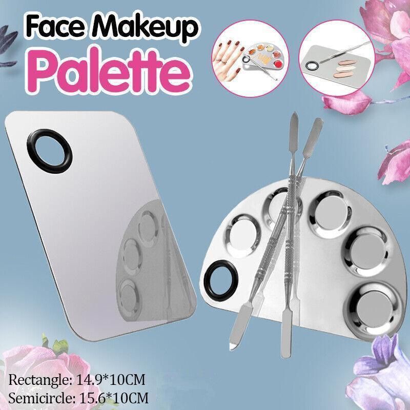 Stainless Steel Cosmetic Face Makeup Palette Spatula Foundation Mixing Tool