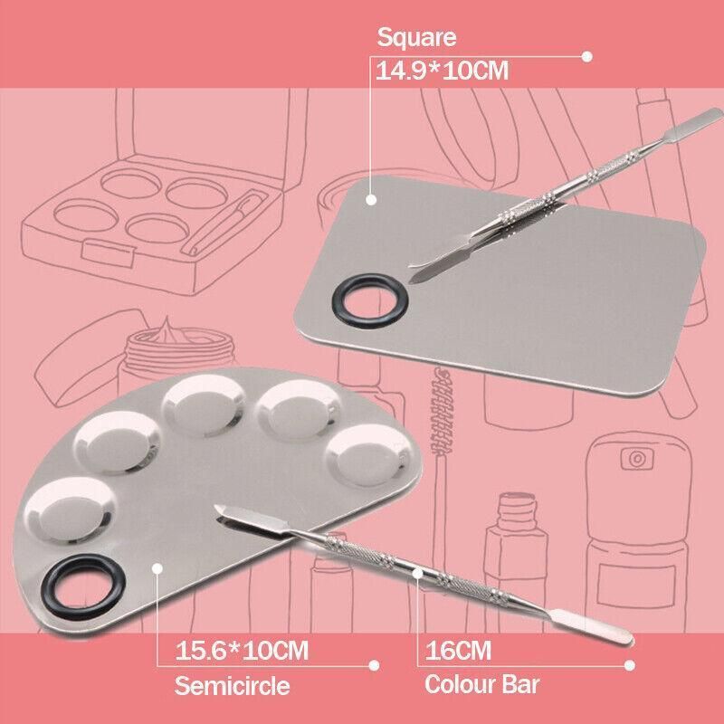 Stainless Steel Cosmetic Face Makeup Palette Spatula Foundation Mixing Tool