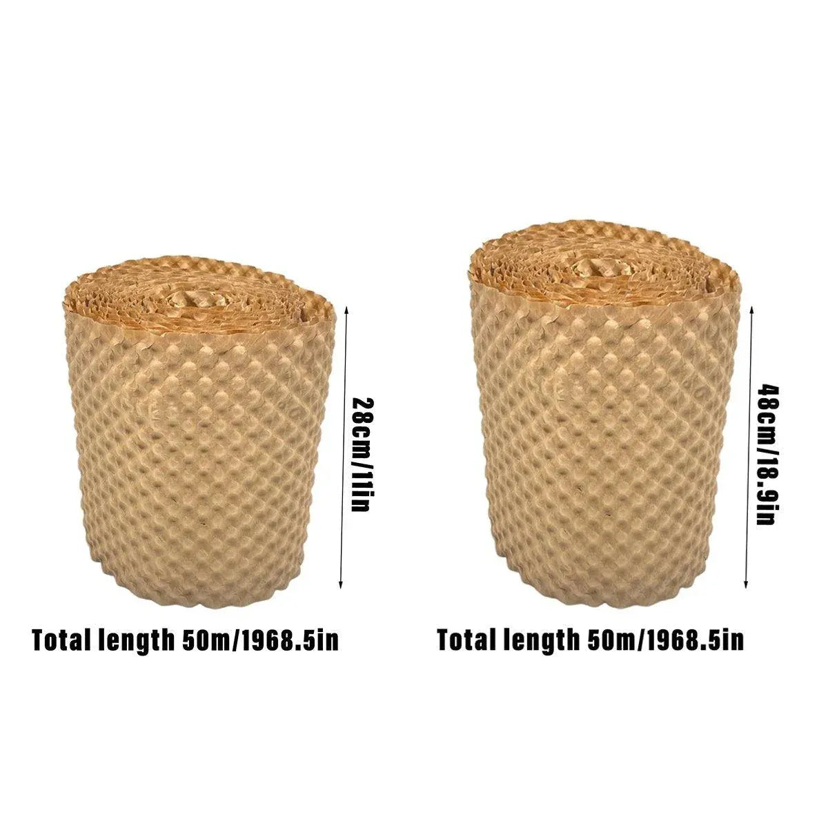 Cowhide Pressure Bubble Paper Roll Shock Absorbing Biodegradable Cushioning Wrap - 48x50m