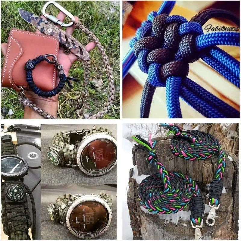 100m Paracord Outdoor Camping Binding Braided Rope Survival Gear Hiking Rope - Red