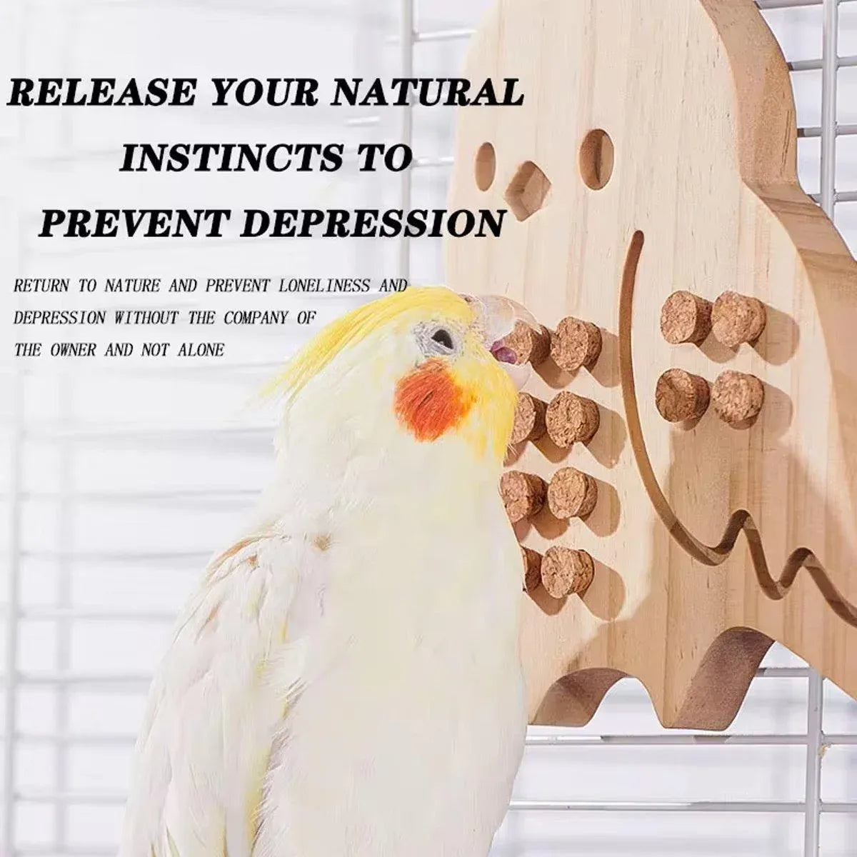 Parrot Toy Nibbling Relief Anti-Depression Puzzle Supplies for Bird Chewing Fun - Cork Pellets 30PCS*2
