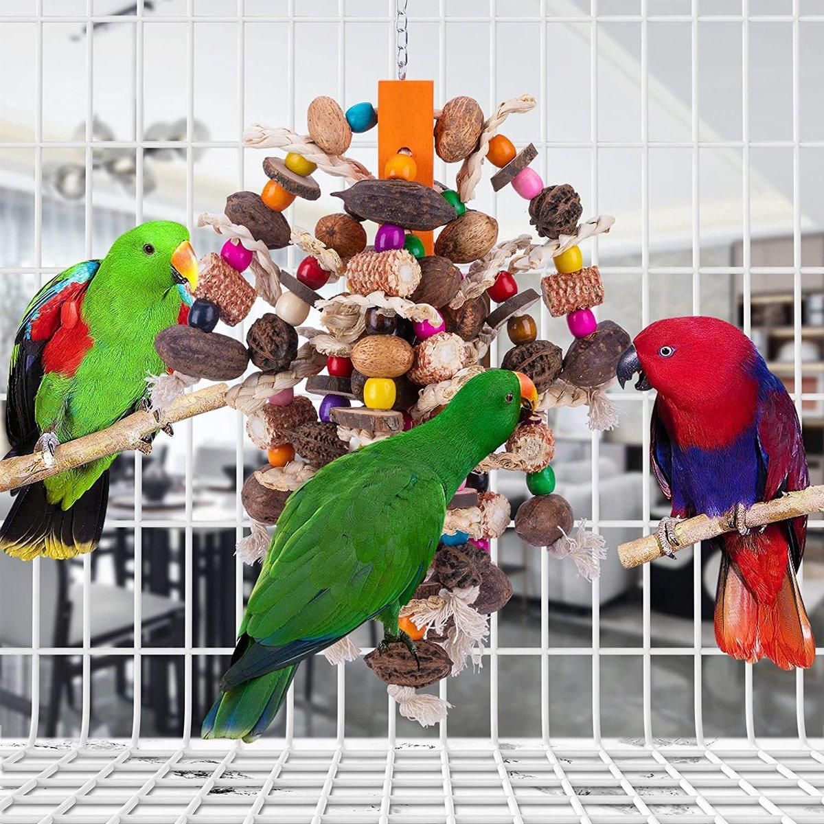 Colourful Parrot Toy Chew Corn Cob Fun Toy for Birds Safe Natural Playtime