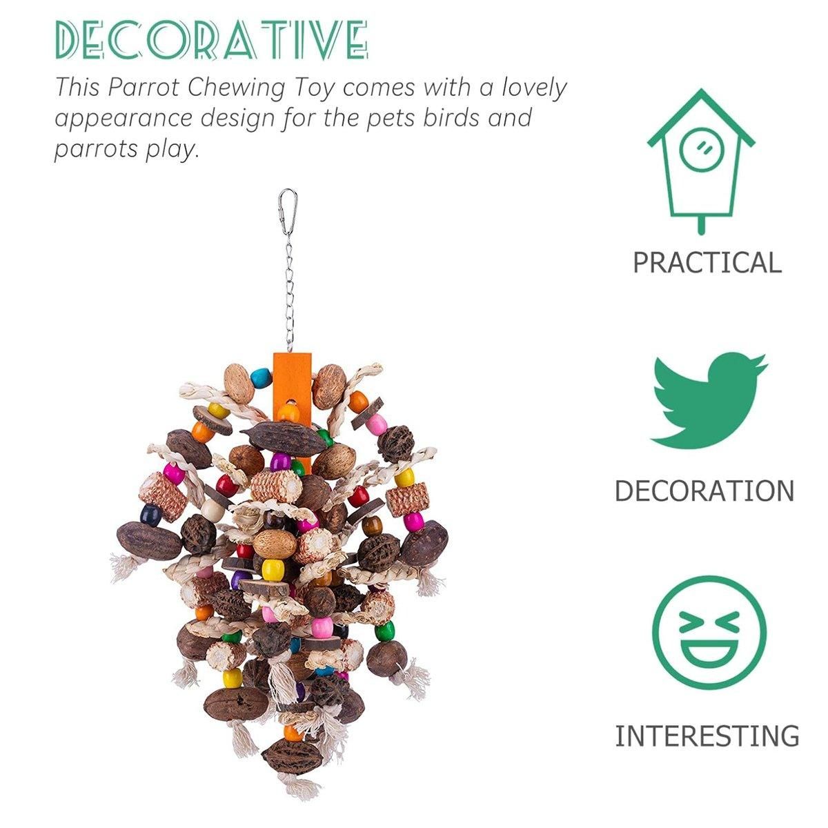 Colourful Parrot Toy Chew Corn Cob Fun Toy for Birds Safe Natural Playtime