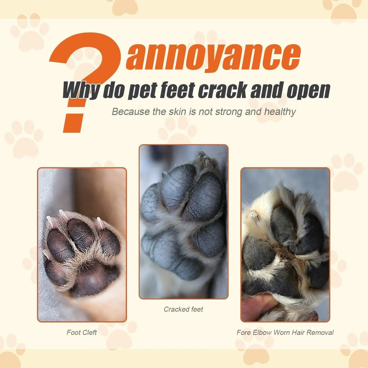 Dogs Cat Paw Balm Cream Pets Natural Lick Safe Dry Skin Cracked Paws Feet Care