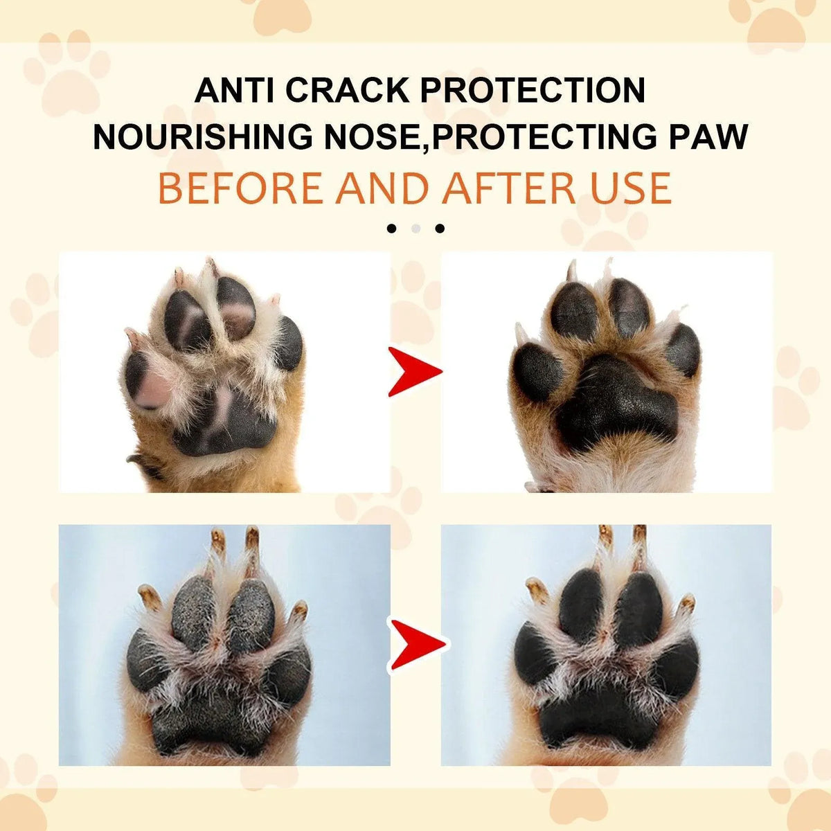 Dogs Cat Paw Balm Cream Pets Natural Lick Safe Dry Skin Cracked Paws Feet Care