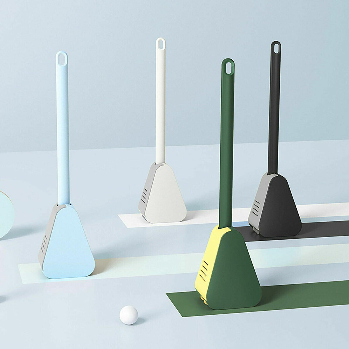 Golf Toilet Brush Long-Handled Toilet Brush Wall-Mounted Silicone Toilet Brush - Blue